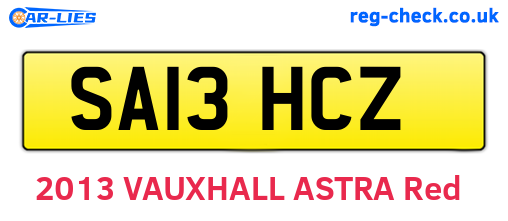SA13HCZ are the vehicle registration plates.