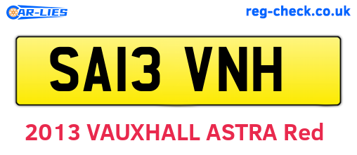 SA13VNH are the vehicle registration plates.