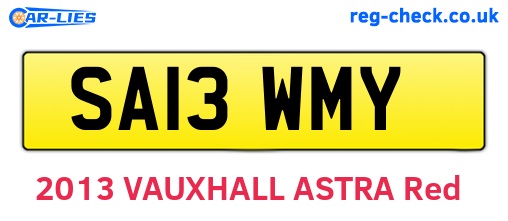 SA13WMY are the vehicle registration plates.