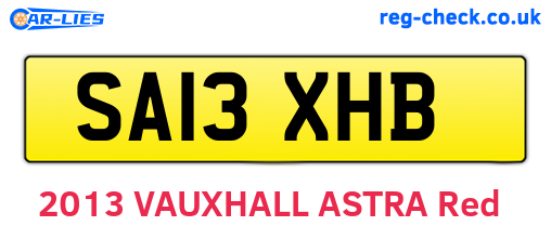 SA13XHB are the vehicle registration plates.