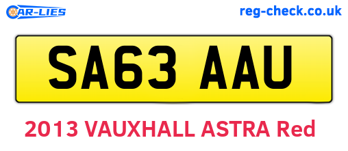 SA63AAU are the vehicle registration plates.