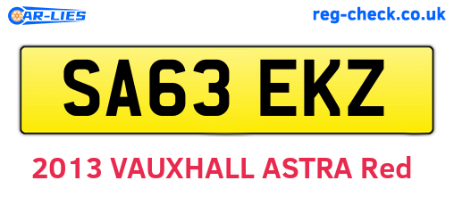 SA63EKZ are the vehicle registration plates.