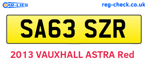 SA63SZR are the vehicle registration plates.