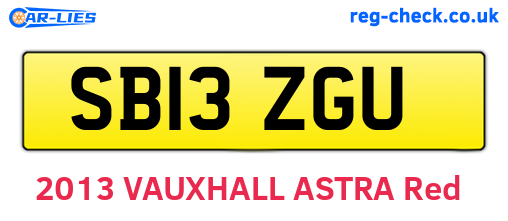 SB13ZGU are the vehicle registration plates.