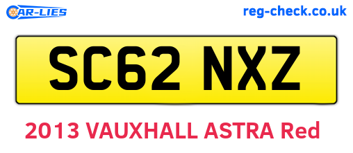 SC62NXZ are the vehicle registration plates.