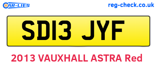 SD13JYF are the vehicle registration plates.