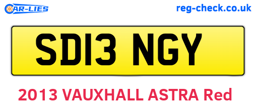 SD13NGY are the vehicle registration plates.