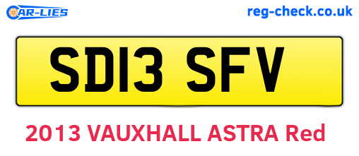 SD13SFV are the vehicle registration plates.