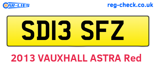 SD13SFZ are the vehicle registration plates.