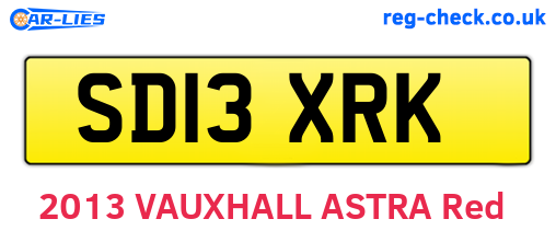 SD13XRK are the vehicle registration plates.