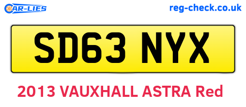 SD63NYX are the vehicle registration plates.