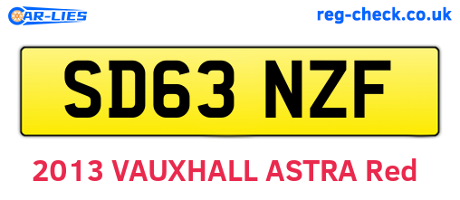 SD63NZF are the vehicle registration plates.
