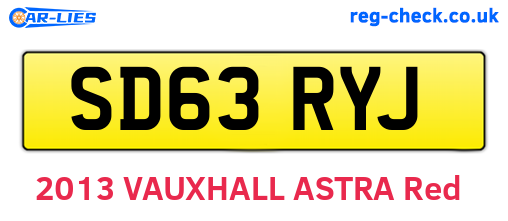 SD63RYJ are the vehicle registration plates.