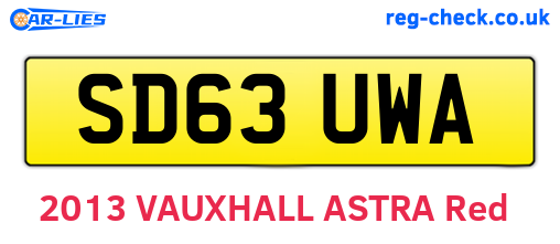 SD63UWA are the vehicle registration plates.