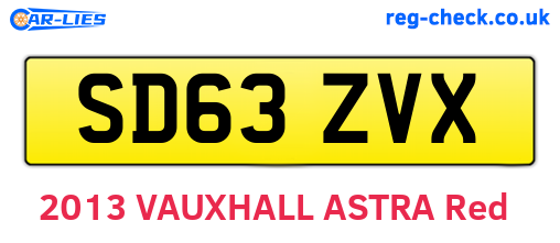 SD63ZVX are the vehicle registration plates.
