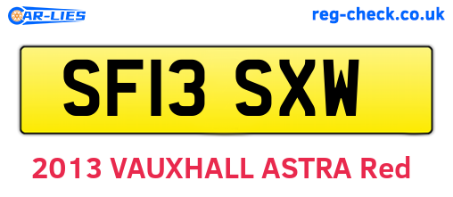 SF13SXW are the vehicle registration plates.