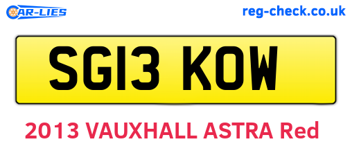 SG13KOW are the vehicle registration plates.