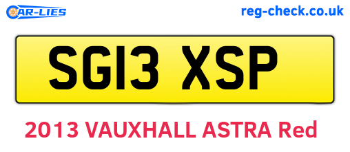 SG13XSP are the vehicle registration plates.