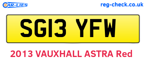 SG13YFW are the vehicle registration plates.