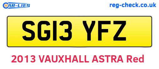 SG13YFZ are the vehicle registration plates.