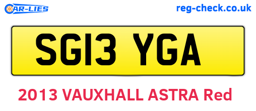 SG13YGA are the vehicle registration plates.