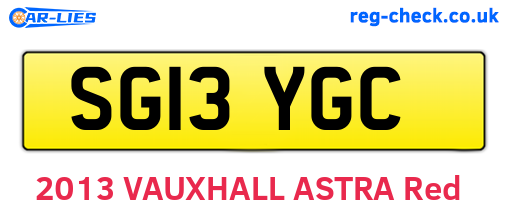 SG13YGC are the vehicle registration plates.