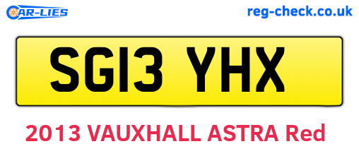 SG13YHX are the vehicle registration plates.