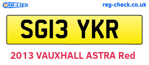 SG13YKR are the vehicle registration plates.
