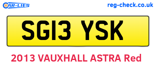 SG13YSK are the vehicle registration plates.