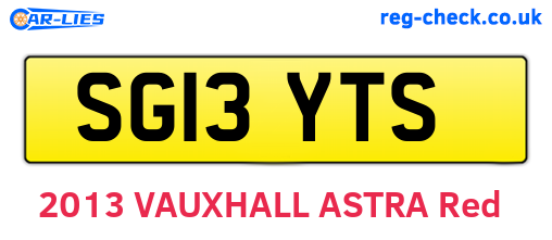 SG13YTS are the vehicle registration plates.