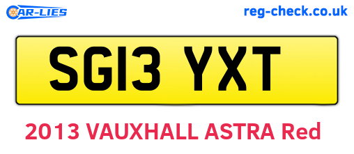 SG13YXT are the vehicle registration plates.