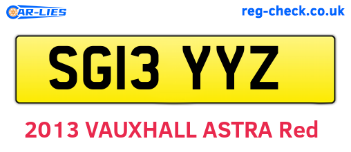 SG13YYZ are the vehicle registration plates.