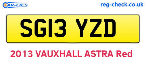 SG13YZD are the vehicle registration plates.