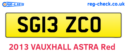 SG13ZCO are the vehicle registration plates.
