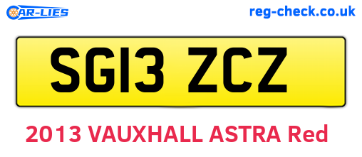 SG13ZCZ are the vehicle registration plates.