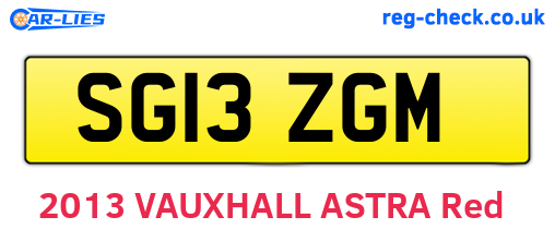 SG13ZGM are the vehicle registration plates.