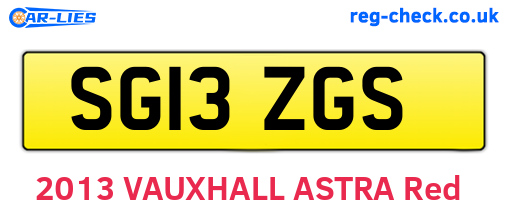 SG13ZGS are the vehicle registration plates.