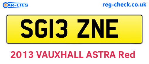 SG13ZNE are the vehicle registration plates.