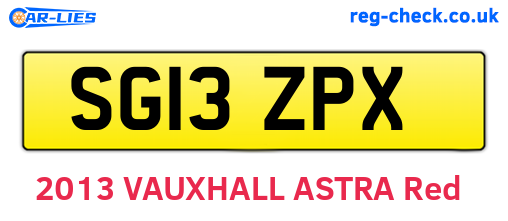 SG13ZPX are the vehicle registration plates.