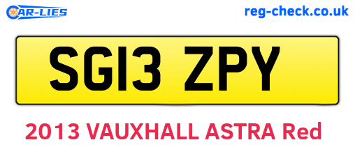 SG13ZPY are the vehicle registration plates.