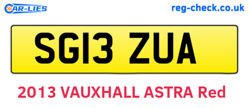SG13ZUA are the vehicle registration plates.