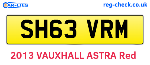 SH63VRM are the vehicle registration plates.
