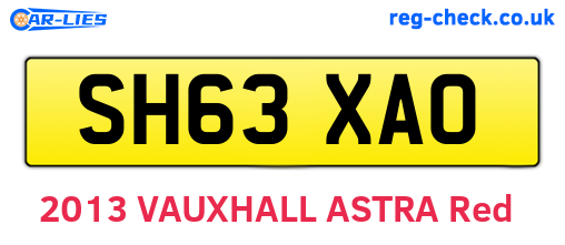 SH63XAO are the vehicle registration plates.