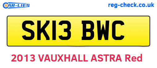 SK13BWC are the vehicle registration plates.