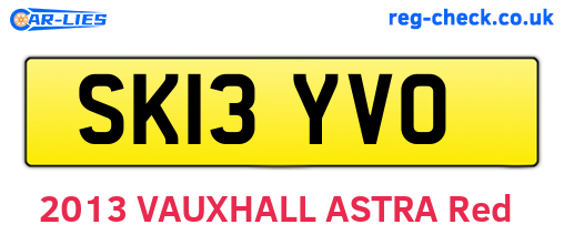SK13YVO are the vehicle registration plates.