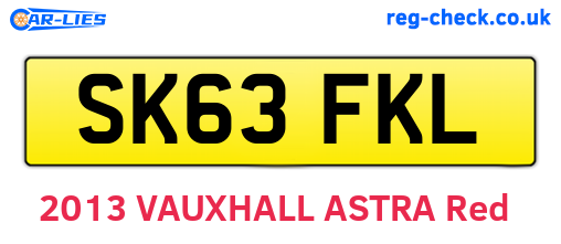 SK63FKL are the vehicle registration plates.