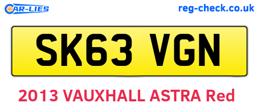 SK63VGN are the vehicle registration plates.