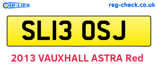 SL13OSJ are the vehicle registration plates.