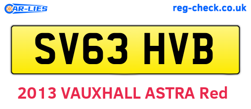 SV63HVB are the vehicle registration plates.