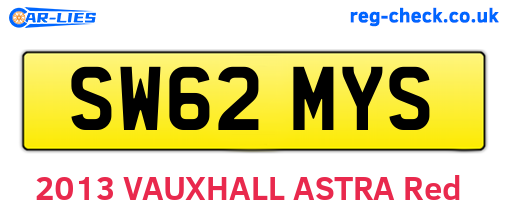 SW62MYS are the vehicle registration plates.